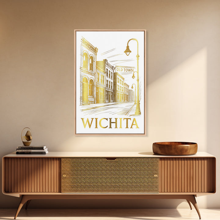 Wichita Travel Poster, Canvas Print, Minimalist Poster Art, Wichita City Art, Vintage City Art, Travel Art Print, Vintage City Poster