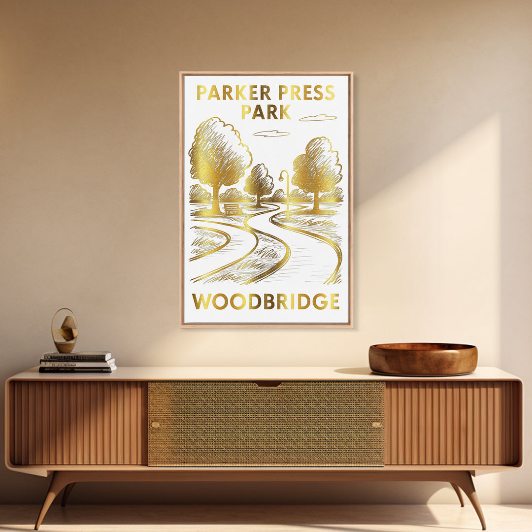 Woodbridge Travel Poster, Canvas Print, Elegant City Illustration, Woodbridge City Art, Gift For Travelers, Vintage Travel Print