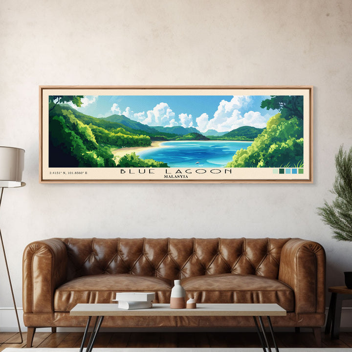 Blue Lagoon, Malasyia Panoramic Print, Vacation Gift, Malasyia Wall Art, Vacation Wall Art, Vacatation Memories, Beach Decor, Beach Or Lakehouse Art