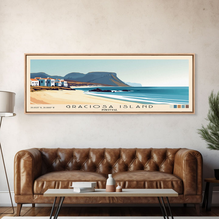 Graciosa Island, Portugal Panoramic Print, Vacation Gift, Portugal Wall Art, Vacation Wall Art, Vacatation Memories, Beach Decor, Beach Or Lakehouse Art