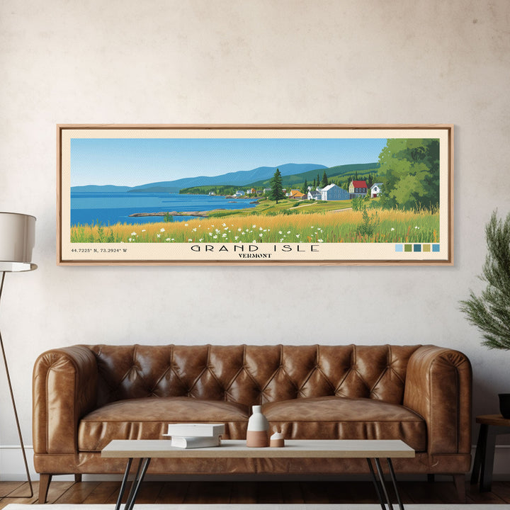 Grand Isle, Vermont Panoramic Print, Vacation Gift, Vermont Wall Art, Vacation Wall Art, Vacatation Memories, Beach Decor, Beach Or Lakehouse Art
