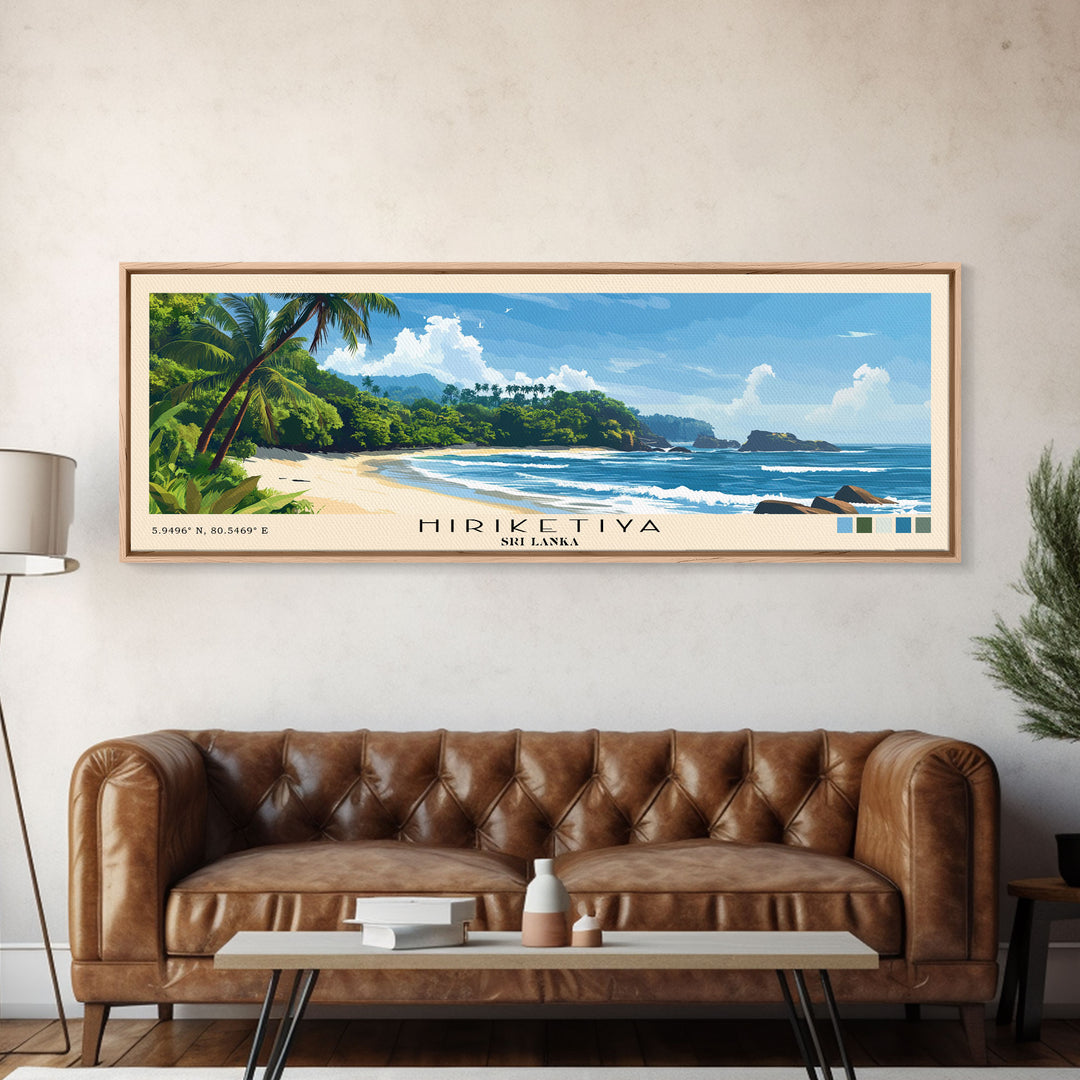 Hiriketiya, Sri Lanka Panoramic Print, Vacation Gift, Sri Lanka Wall Art, Vacation Wall Art, Vacatation Memories, Beach Decor, Beach Or Lakehouse Art