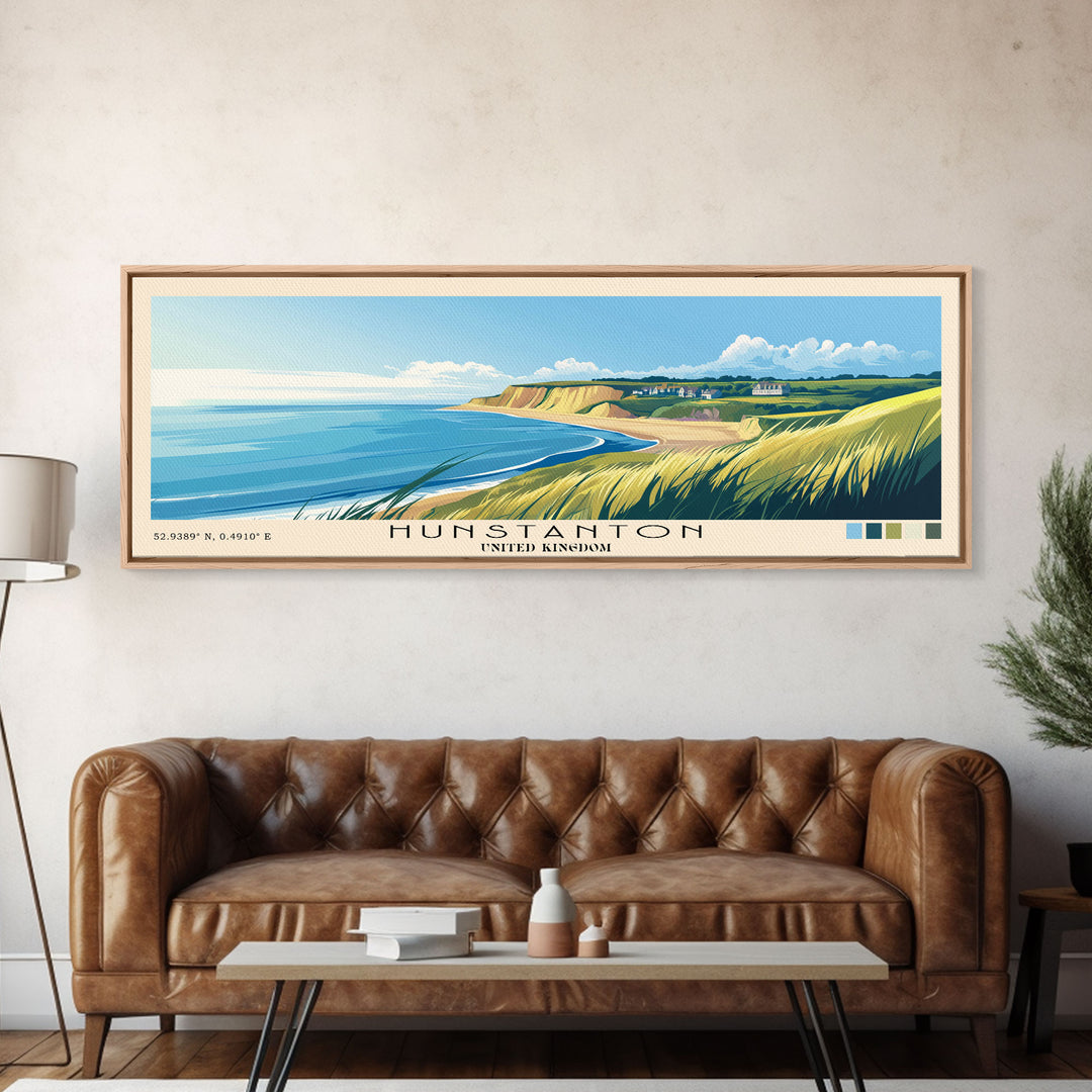 Hunstanton, United Kingdom Panoramic Print, Vacation Gift, United Kingdom Wall Art, Vacation Wall Art, Vacatation Memories, Beach Decor, Beach Or Lakehouse Art