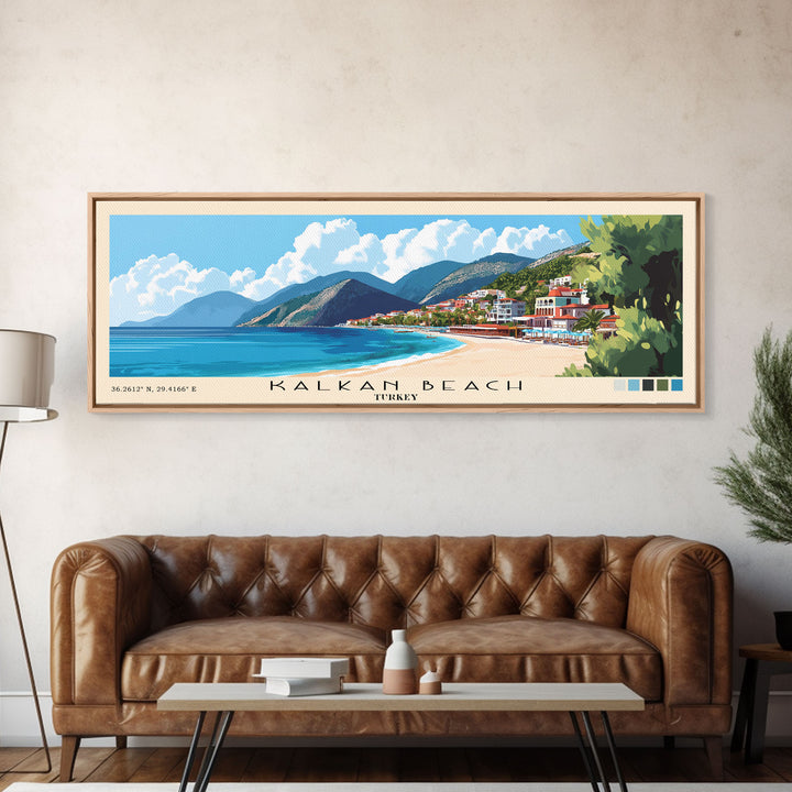 Kalkan Beach, Turkey Panoramic Print, Vacation Gift, Turkey Wall Art, Vacation Wall Art, Vacatation Memories, Beach Decor, Beach Or Lakehouse Art