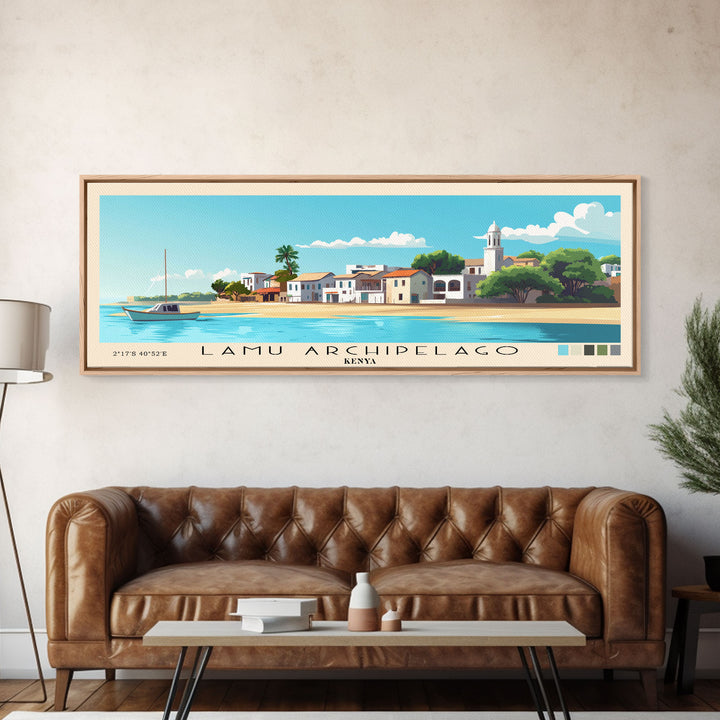 Lamu Archipelago, Kenya Panoramic Print, Vacation Gift, Kenya Wall Art, Vacation Wall Art, Vacatation Memories, Beach Decor, Beach Or Lakehouse Art