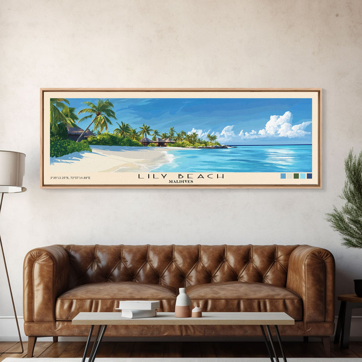 Lily Beach, Maldives Panoramic Print, Vacation Gift, Maldives Wall Art, Vacation Wall Art, Vacatation Memories, Beach Decor, Beach Or Lakehouse Art