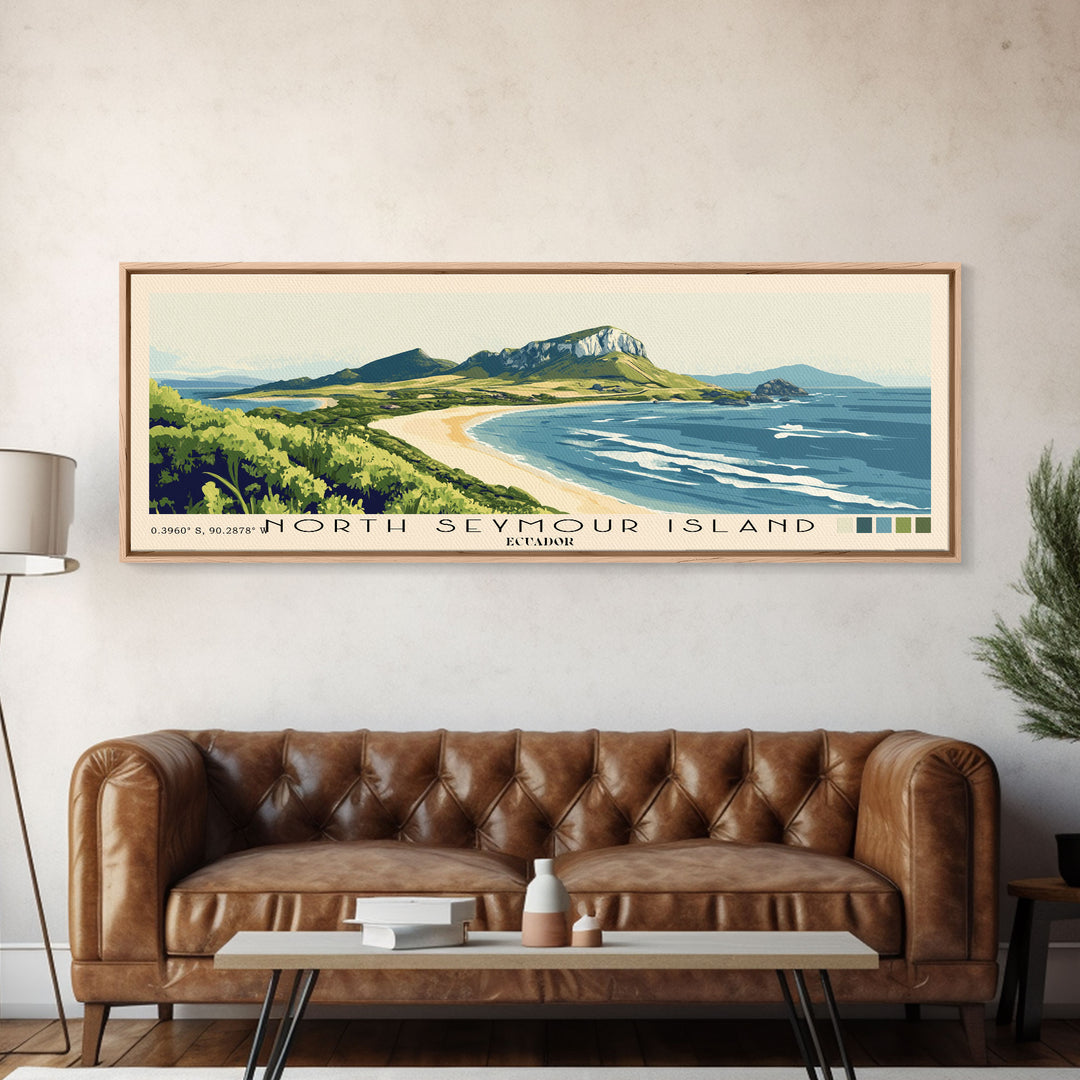 North Seymour Island, Ecuador Panoramic Print, Vacation Gift, Ecuador Wall Art, Vacation Wall Art, Vacatation Memories, Beach Decor, Beach Or Lakehouse Art