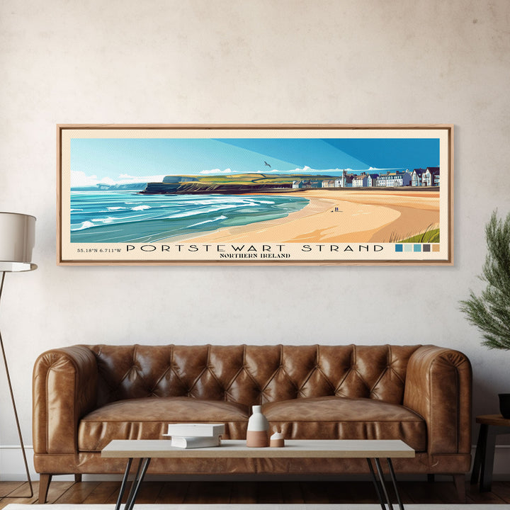 Portstewart Strand, Northern Ireland Panoramic Print, Vacation Gift, Northern Ireland Wall Art, Vacation Wall Art, Vacatation Memories, Beach Decor, Beach Or Lakehouse Art