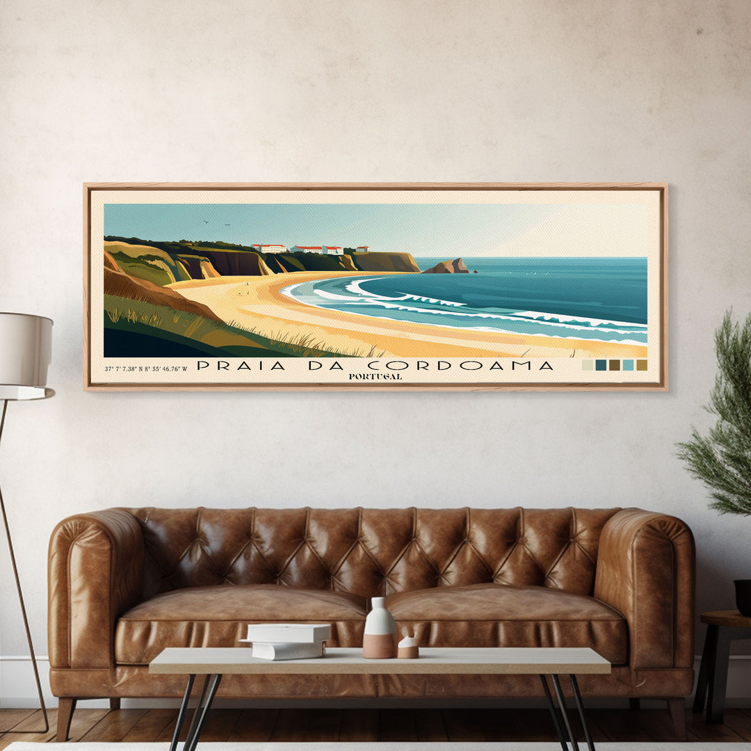 Praia da Cordoama, Portugal Panoramic Print, Vacation Gift, Portugal Wall Art, Vacation Wall Art, Vacatation Memories, Beach Decor, Beach Or Lakehouse Art