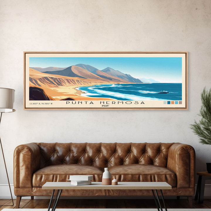 Punta Hermosa, Peru Panoramic Print, Vacation Gift, Peru Wall Art, Vacation Wall Art, Vacatation Memories, Beach Decor, Beach Or Lakehouse Art