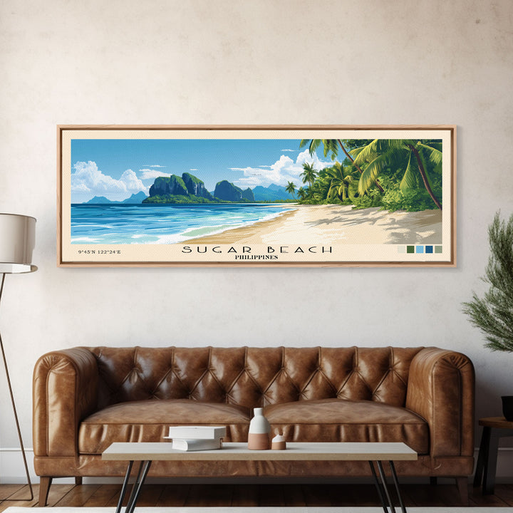 Sugar Beach, Philippines Panoramic Print, Vacation Gift, Philippines Wall Art, Vacation Wall Art, Vacatation Memories, Beach Decor, Beach Or Lakehouse Art
