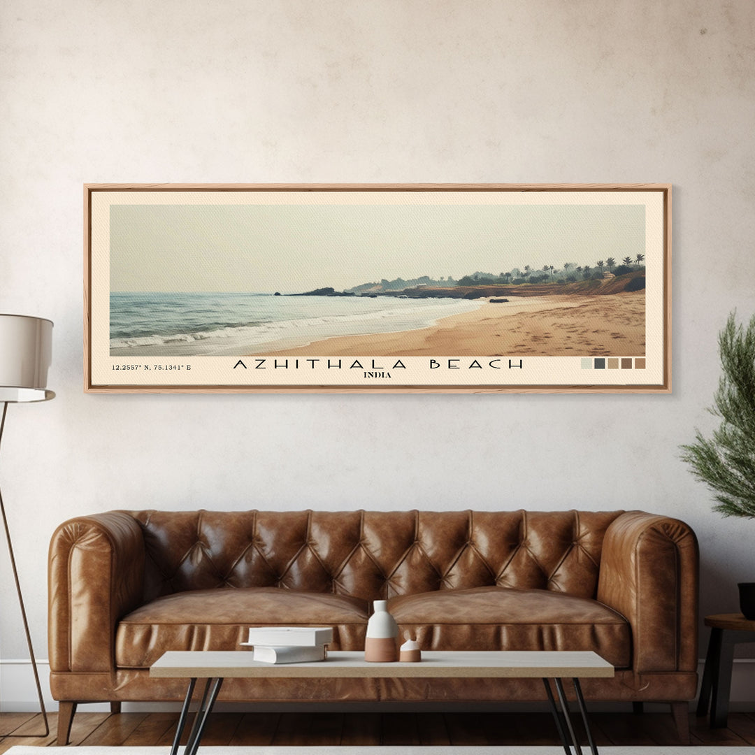 Azhithala Beach, India Watercolor Print, Vacation Gift, India Wall Art, Beach Painting, Beach Decor, Beach Or Lakehouse Art