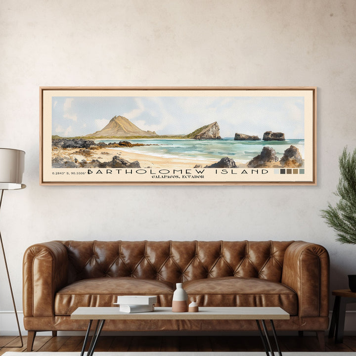 Bartholomew Island, Galapagos, Ecuador Watercolor Print, Vacation Gift, Galapagos, Ecuador Wall Art, Beach Painting, Beach Decor, Beach Or Lakehouse Art