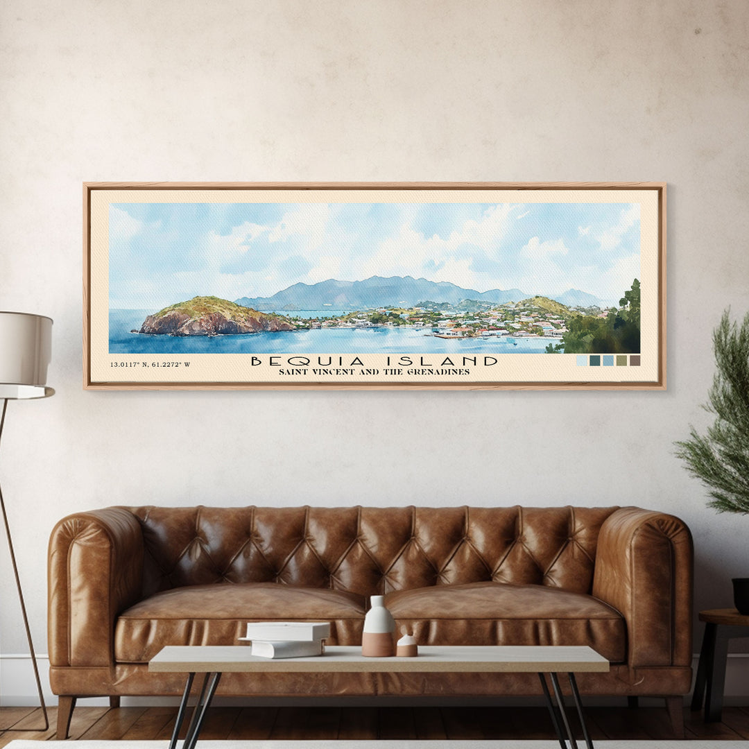 Bequia Island, Saint Vincent and the Grenadines Watercolor Beach Print, Vacation Gift, Saint Vincent and the Grenadines Wall Art, Beach Painting, Beach Decor, Beach Painting