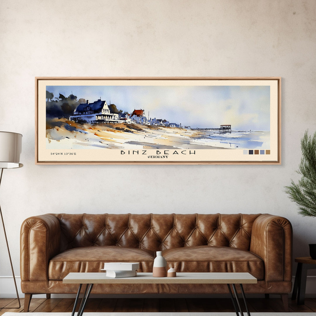 Binz Beach, Germany Watercolor Print, Vacation Gift, Germany Wall Art, Vacation Wall Art, Vacatation Memories, Beach Decor, Beach Or Lakehouse Art