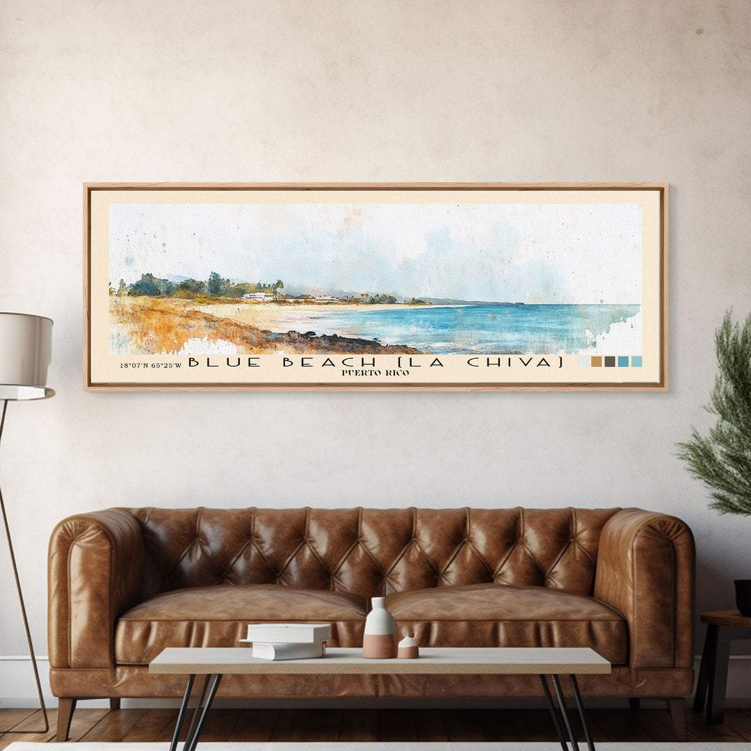 Blue Beach (La Chiva), Puerto Rico Watercolor Print, Vacation Gift, Puerto Rico Wall Art, Beach Painting, Beach Decor, Beach Or Lakehouse Art