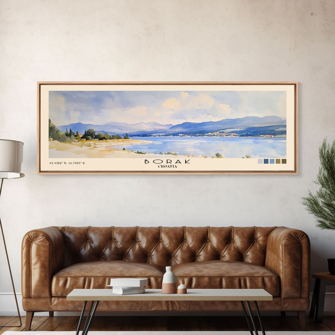 Borak, Croatia Watercolor Print, Vacation Gift, Croatia Wall Art, Beach Painting, Beach Decor, Beach Or Lakehouse Art