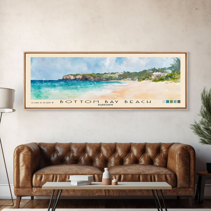 Bottom Bay Beach, Barbados Watercolor Print, Vacation Gift, Barbados Wall Art, Beach Painting, Beach Decor, Beach Or Lakehouse Art