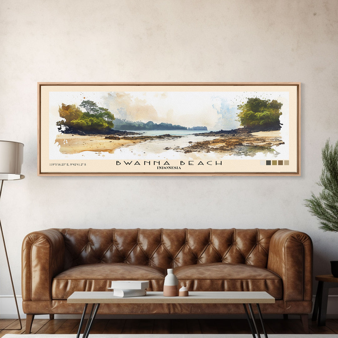 Bwanna Beach, Indonesia Watercolor Print, Vacation Gift, Indonesia Wall Art, Beach Painting, Beach Decor, Beach Or Lakehouse Art
