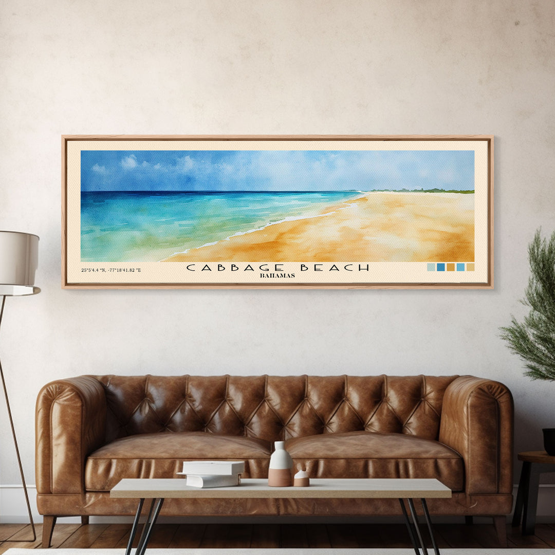 Cabbage Beach, Bahamas Watercolor Print, Vacation Gift, Bahamas Wall Art, Vacation Wall Art, Vacatation Memories, Beach Decor, Beach Or Lakehouse Art