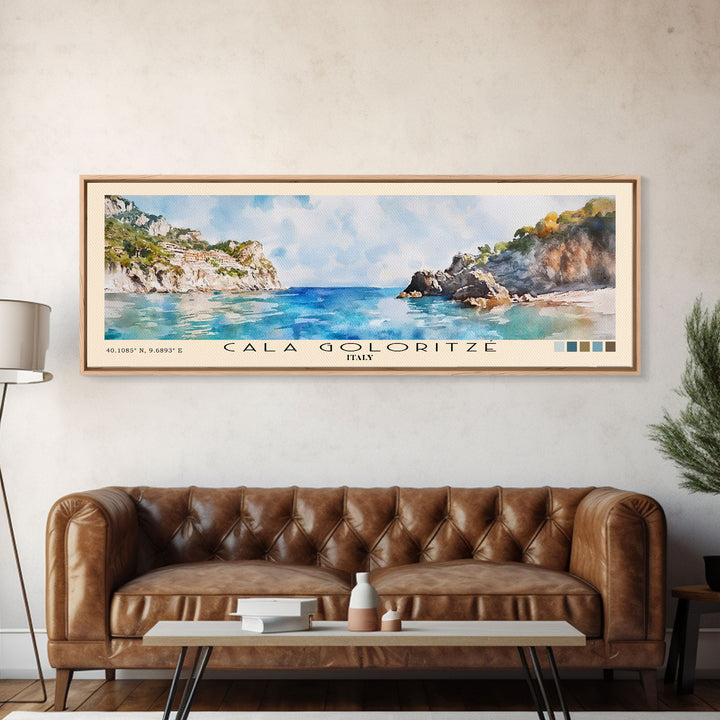 Cala Goloritzé, Italy Watercolor Beach Print, Vacation Gift, Italy Wall Art, Beach Painting, Beach Decor, Beach Painting