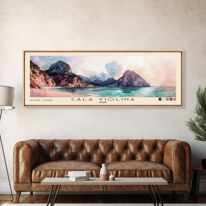 Cala Violina, Italy Watercolor Print, Vacation Gift, Italy Wall Art, Beach Painting, Beach Decor, Beach Or Lakehouse Art
