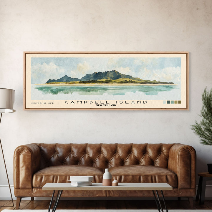 Campbell Island, New Zealand Watercolor Print, Vacation Gift, New Zealand Wall Art, Vacation Wall Art, Vacatation Memories, Beach Decor, Beach Or Lakehouse Art