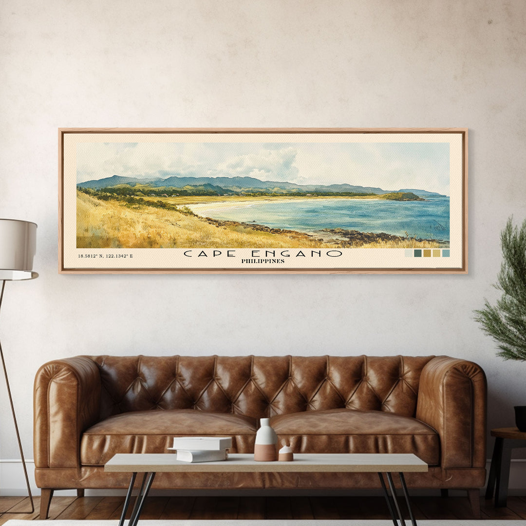 Cape Engano, Philippines Watercolor Beach Print, Vacation Gift, Philippines Wall Art, Beach Painting, Beach Decor, Beach Painting