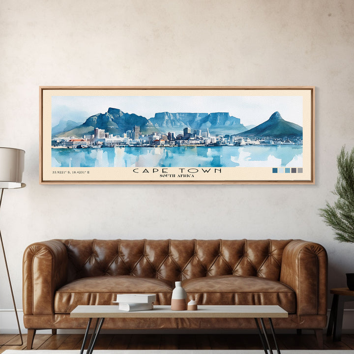 Cape Town, South Africa Watercolor Print, Vacation Gift, South Africa Wall Art, Vacation Wall Art, Vacatation Memories, Beach Decor, Beach Or Lakehouse Art