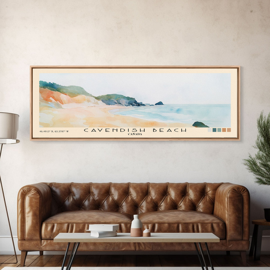 Cavendish Beach, Canada Watercolor Print, Vacation Gift, Canada Wall Art, Beach Painting, Beach Decor, Beach Or Lakehouse Art