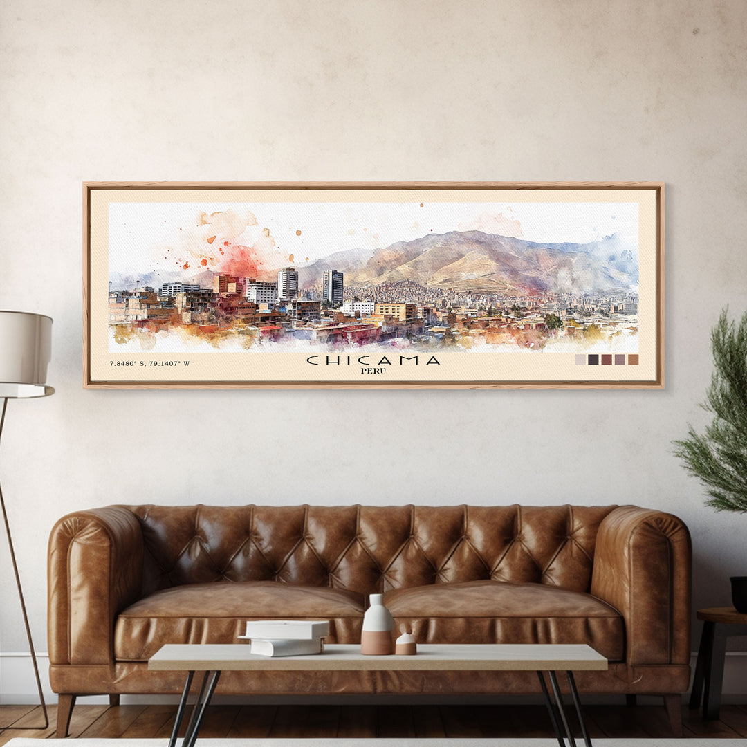 Chicama, Peru Watercolor Beach Print, Vacation Gift, Peru Wall Art, Beach Painting, Beach Decor, Beach Painting