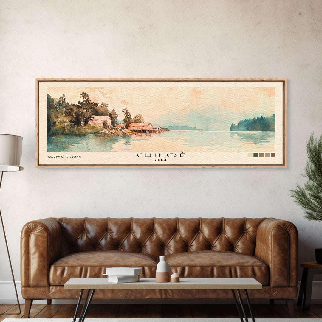 Chiloé, Chile Watercolor Print, Vacation Gift, Chile Wall Art, Vacation Wall Art, Vacatation Memories, Beach Decor, Beach Or Lakehouse Art