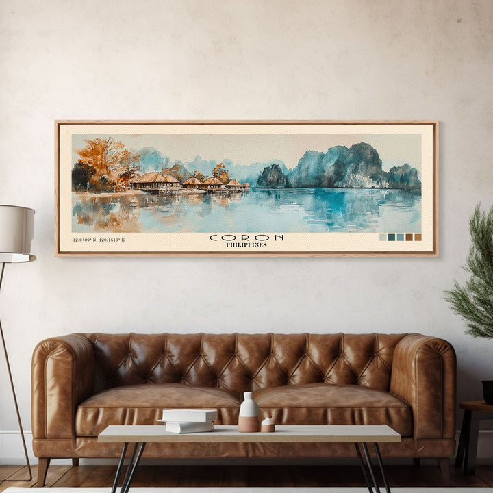 Coron, Philippines Watercolor Print, Vacation Gift, Philippines Wall Art, Vacation Wall Art, Vacatation Memories, Beach Decor, Beach Or Lakehouse Art
