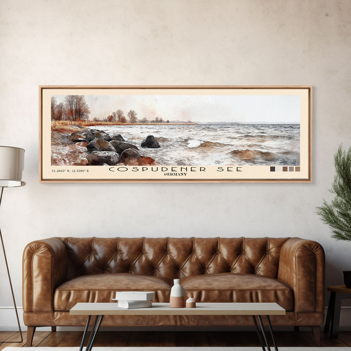 Cospudener See, Germany Watercolor Print, Vacation Gift, Germany Wall Art, Vacation Wall Art, Vacatation Memories, Beach Decor, Beach Or Lakehouse Art