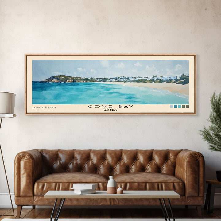 Cove Bay, Anguila Watercolor Print, Vacation Gift, Anguila Wall Art, Beach Painting, Beach Decor, Beach Or Lakehouse Art