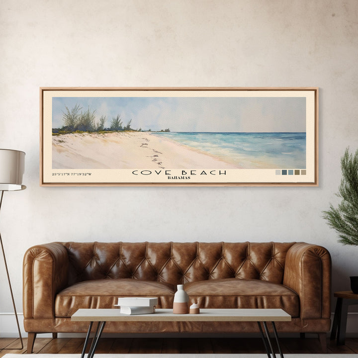 Cove Beach, Bahamas Watercolor Beach Print, Vacation Gift, Bahamas Wall Art, Beach Painting, Beach Decor, Beach Painting