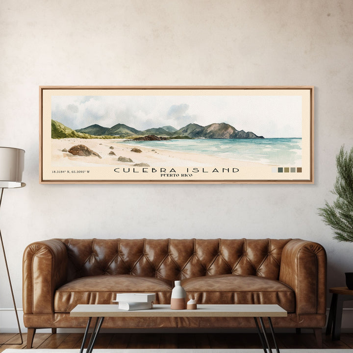 Culebra Island, Puerto Rico Watercolor Print, Vacation Gift, Puerto Rico Wall Art, Beach Painting, Beach Decor, Beach Or Lakehouse Art