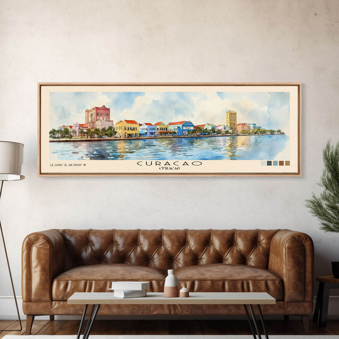 Curacao, Curacao Watercolor Beach Print, Vacation Gift, Curacao Wall Art, Beach Painting, Beach Decor, Beach Painting