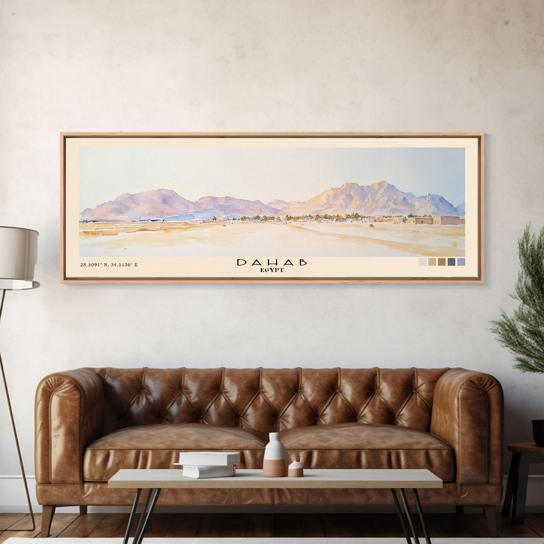 Dahab, Egypt Watercolor Print, Vacation Gift, Egypt Wall Art, Beach Painting, Beach Decor, Beach Or Lakehouse Art