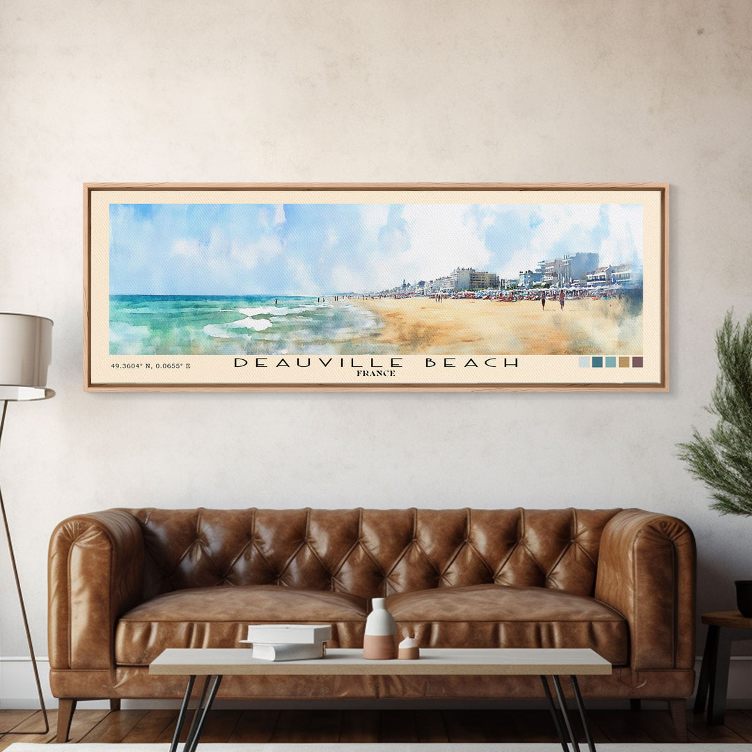 Deauville Beach, France Watercolor Print, Vacation Gift, France Wall Art, Beach Painting, Beach Decor, Beach Or Lakehouse Art