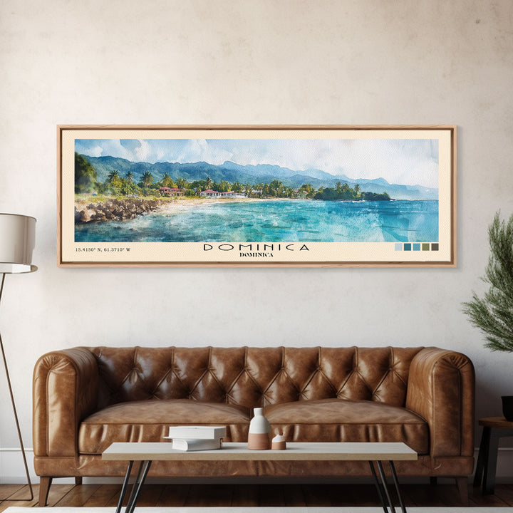 Dominica, Dominica Watercolor Print, Vacation Gift, Dominica Wall Art, Vacation Wall Art, Vacatation Memories, Beach Decor, Beach Or Lakehouse Art