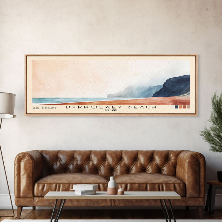 Dyrholaey Beach, Iceland Watercolor Print, Vacation Gift, Iceland Wall Art, Beach Painting, Beach Decor, Beach Or Lakehouse Art