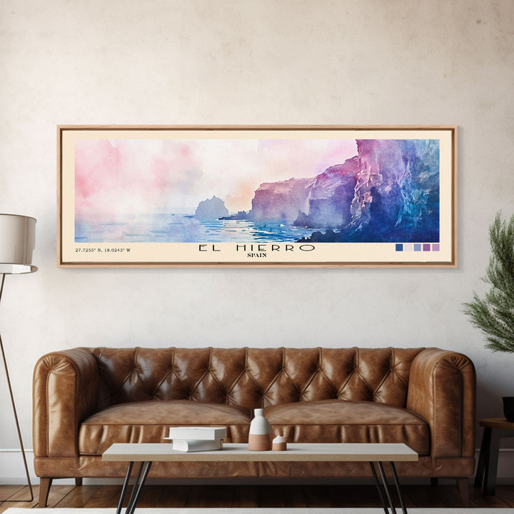 El Hierro, Spain Watercolor Beach Print, Vacation Gift, Spain Wall Art, Beach Painting, Beach Decor, Beach Painting