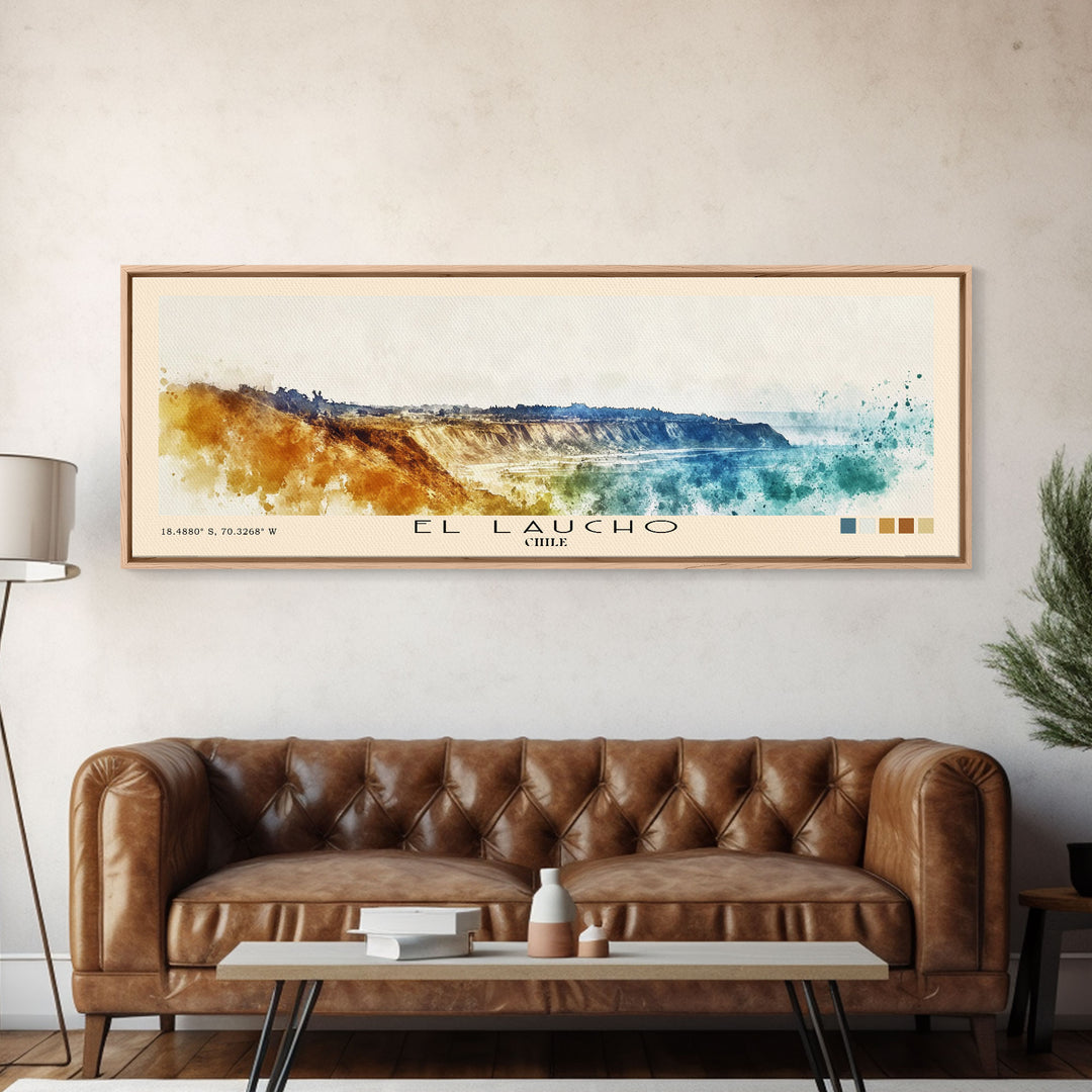 El Laucho, Chile Watercolor Print, Vacation Gift, Chile Wall Art, Beach Painting, Beach Decor, Large Wall Art, Wood Frame Art