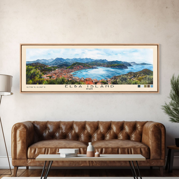 Elba Island, Italy Watercolor Print, Vacation Gift, Italy Wall Art, Beach Painting, Beach Decor, Beach Or Lakehouse Art