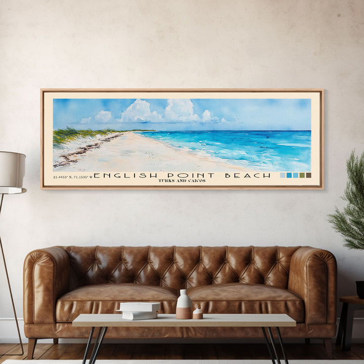 English Point Beach, Turks and Caicos Watercolor Print, Vacation Gift, Turks and Caicos Wall Art, Vacation Wall Art, Vacatation Memories, Beach Decor, Beach Or Lakehouse Art