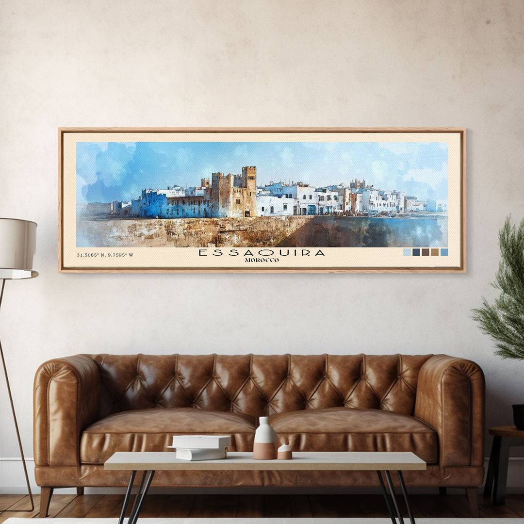 Essaouira, Morocco Watercolor Beach Print, Vacation Gift, Morocco Wall Art, Beach Painting, Beach Decor, Beach Painting