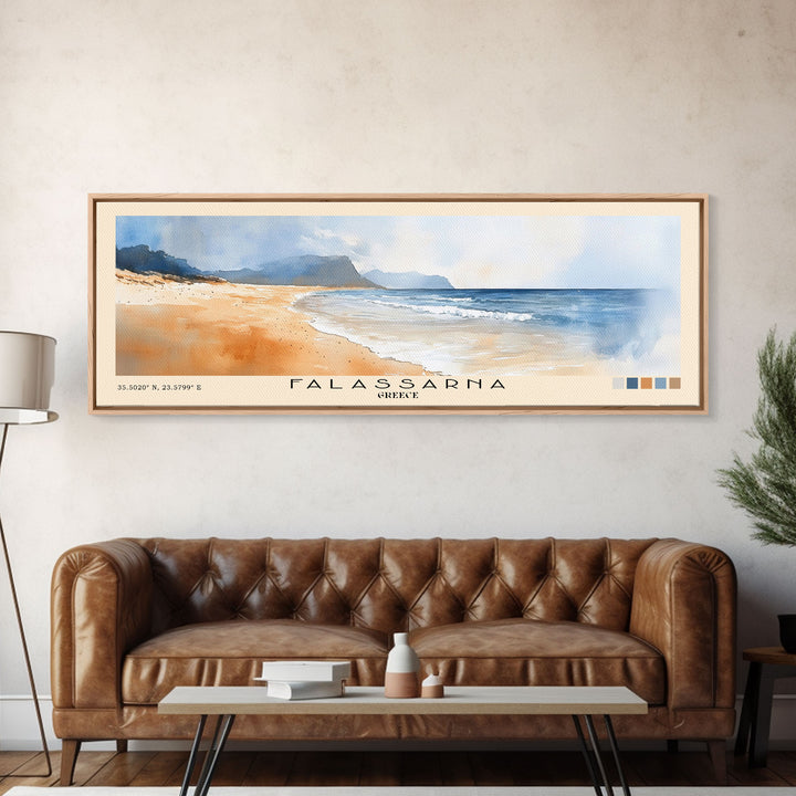 Falassarna, Greece Watercolor Beach Print, Vacation Gift, Greece Wall Art, Beach Painting, Beach Decor, Beach Painting