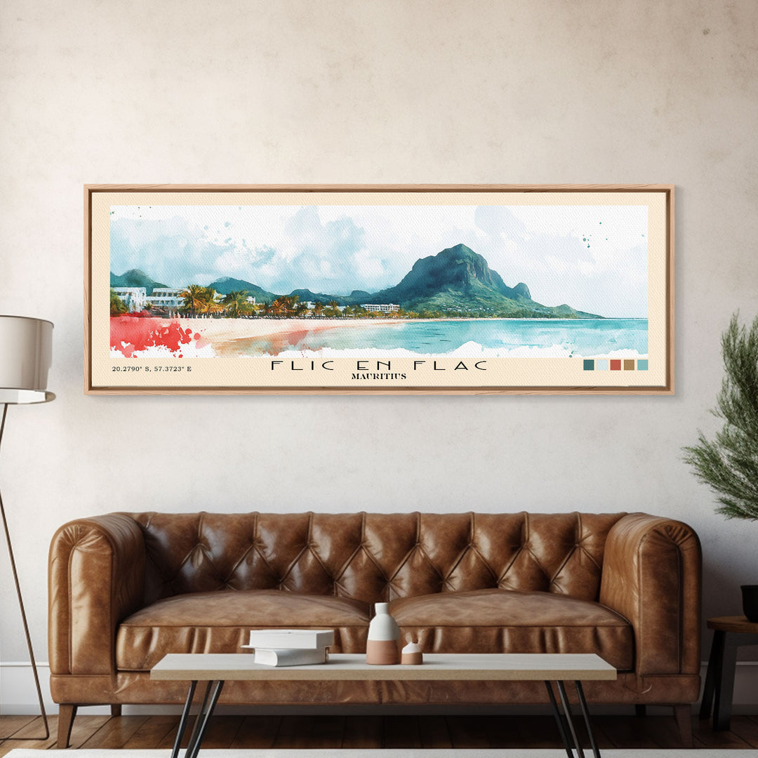 Flic en Flac, Mauritius Watercolor Print, Vacation Gift, Mauritius Wall Art, Beach Painting, Beach Decor, Beach Or Lakehouse Art