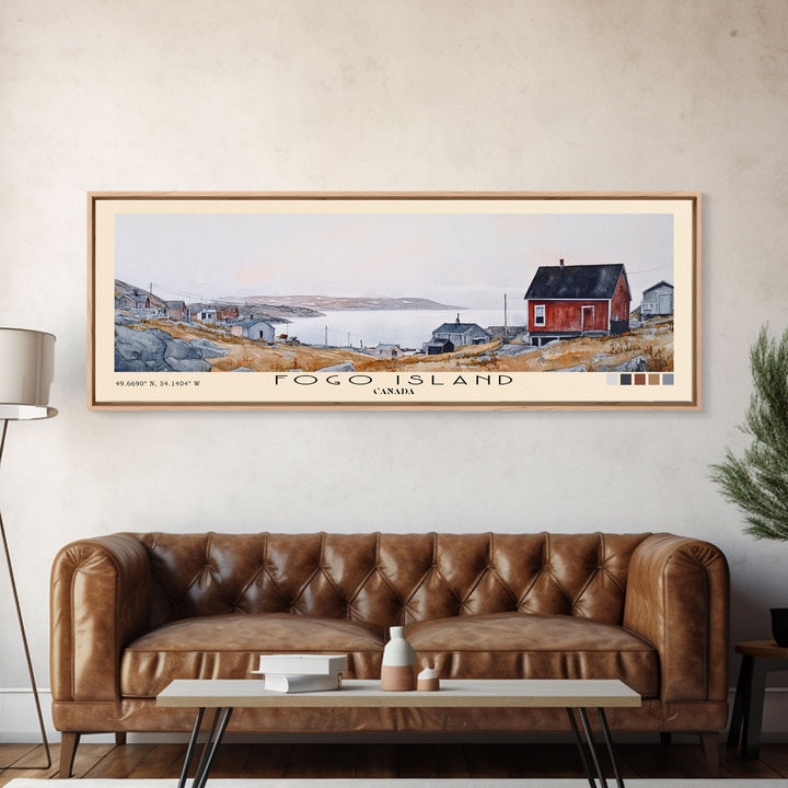 Fogo Island, Canada Watercolor Print, Vacation Gift, Canada Wall Art, Vacation Wall Art, Vacatation Memories, Beach Decor, Beach Or Lakehouse Art